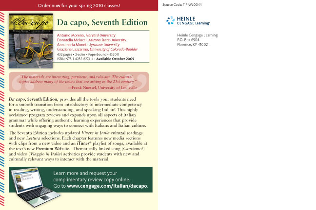 Da Capo postcard back